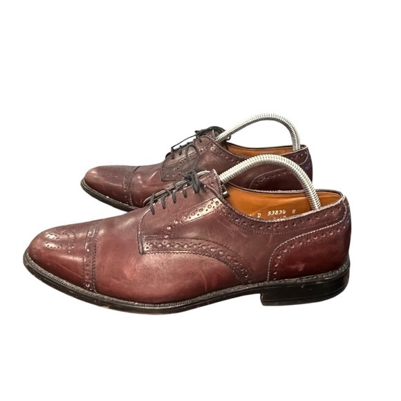 Allen Edmonds Sanford 5277 Burgundy Brown Cap Toe Oxford Dress Shoes Men's 9.5 D - Picture 5 of 14